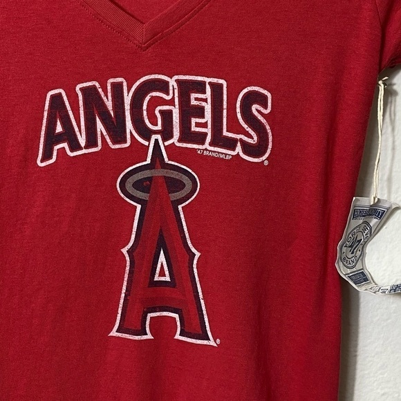 ANGELS Red Short Sleeve Women Small Shirt NEW WITH TAGS - Picture 4 of 5